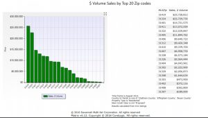 Savannah Multi-List Corporation   Savannah Area Volume Sales by top 20 Zip Codes Average Report  January 2011 - August 2016